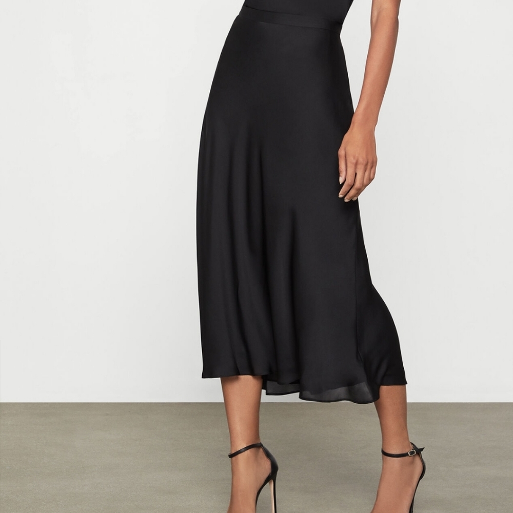 BCBG MAXAZRIA Satin Maxi Skirt